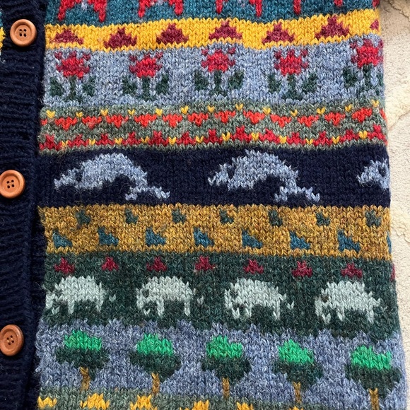 Vintage LL Bean Animal Cardigan Sweater - Picture 5 of 6